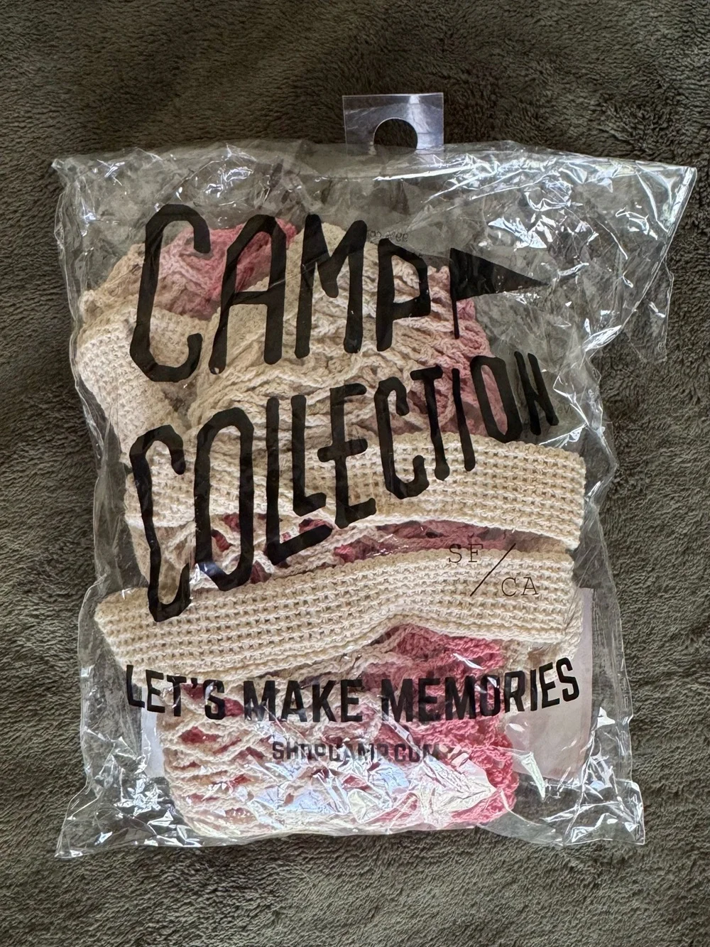 Camp Collection Pink and Cream Market Tote Bag - Picture 4 of 4